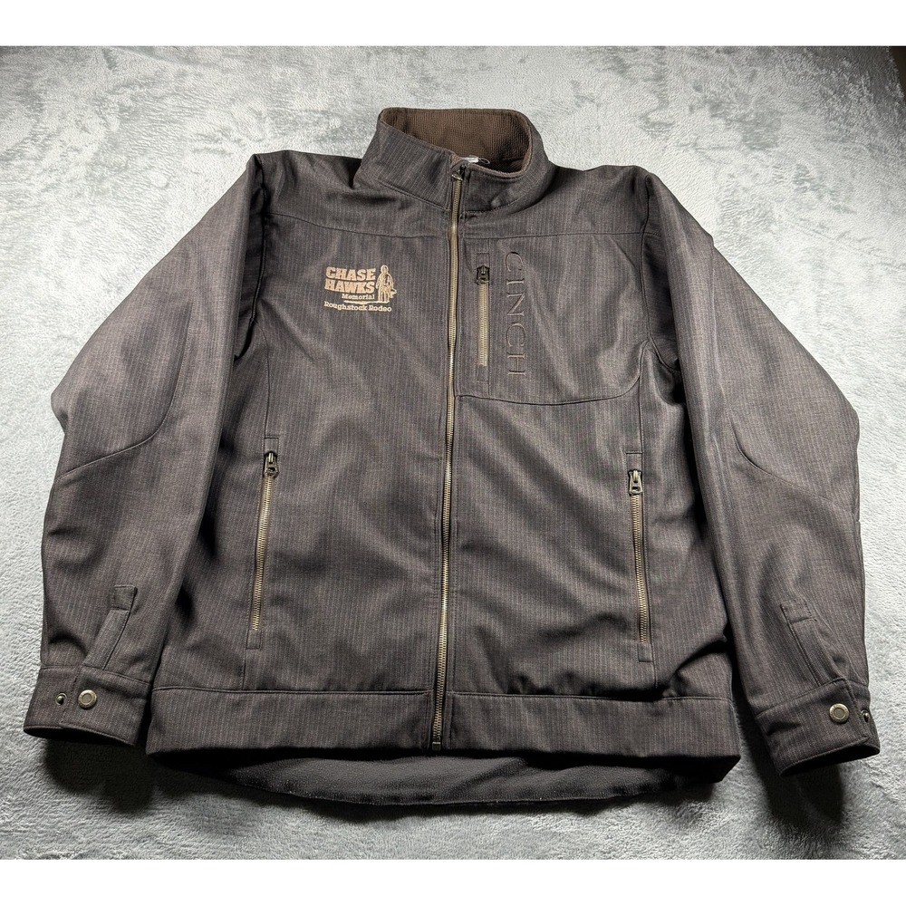 Cinch Jacket Mens L Gray Concealed Carry Chase Hawks Rodeo Western Full Zip